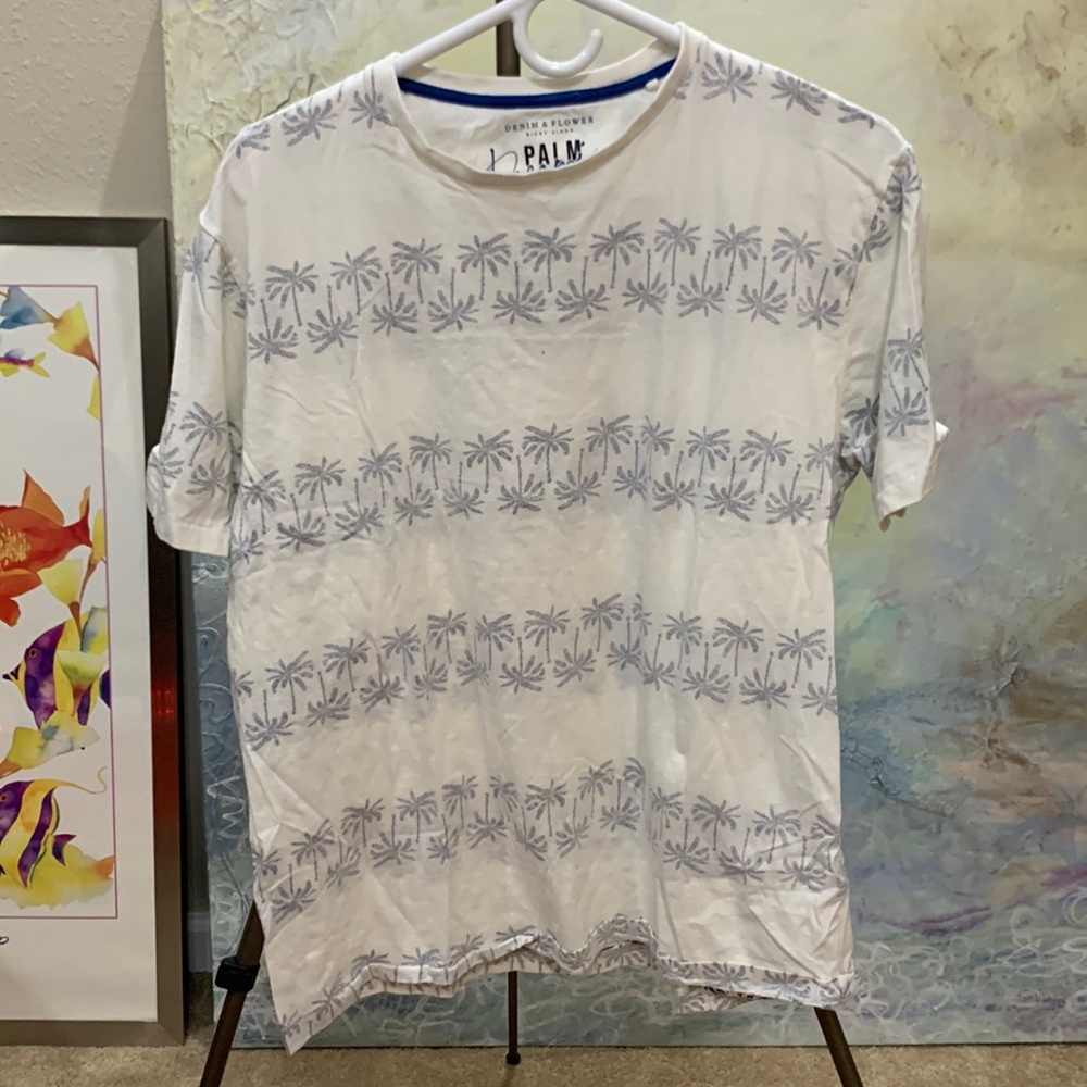 Denim & Flower palm tree t-shirt